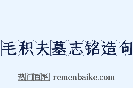 毛积夫墓志铭造句是什么意思的图片